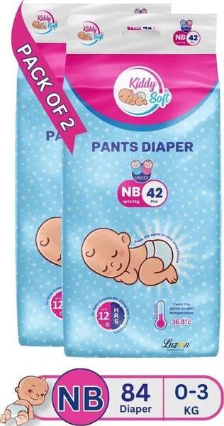 KiddySoft Baby Diaper Pant Style| 5 Layer All Night Leakage Protection & Quick Absorbency - New Born