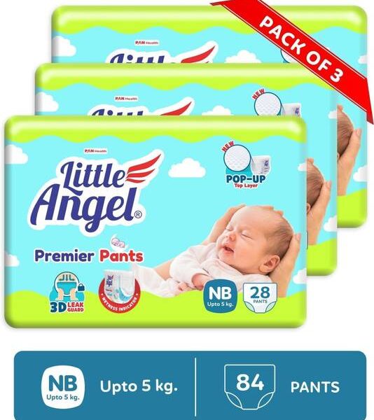 Little Angel Premier Baby Diaper Pants (3 x28 Pcs) - New Born