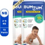 BUMTUM Superlock Diapers Pants with Superlock Gel Technology |Coconut Extracts - New Born