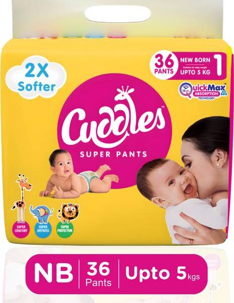 Cuddles - Super Pants Baby Diaper 2X Softer Super Dry Comfort Quick Max Absorption Upto 12 Hrs - New Born