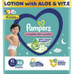 Pampers Complete Skin Comfort Pants, (XL) 46 Count, Anti-rash blanket, Lotion with Vitamin E & Aloe Vera, Extra Large size baby diapers, 12-17kg