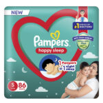 Pampers Happy Sleep Pant Style Baby Diapers, Small (S), 86 Count, 1 Pampers = 1 Night Sleep, with Anti Rash Shield, 4-8 Kg Diapers